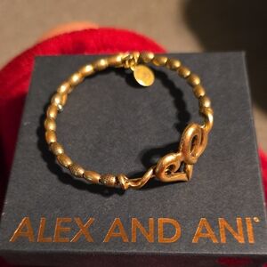 Alex and Ani Gold Heart Charm Bracelet
